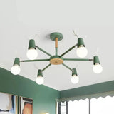 Contemporary Glass Ball Semi Flush Light Fixture For Childrens Bedroom Ceiling Features Antler