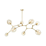 Contemporary Glass Bubble Chandelier: Adjustable Pendant For Dining Room 3/5 Heads Black/Gold Finish