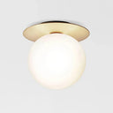 Contemporary Glass Led Flush Mount Ceiling Light - Stylish Lighting For Corridor Gold / Milk White
