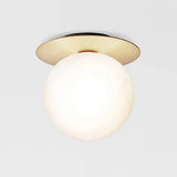 Contemporary Glass Led Flush Mount Ceiling Light - Stylish Lighting For Corridor Gold / Milk White