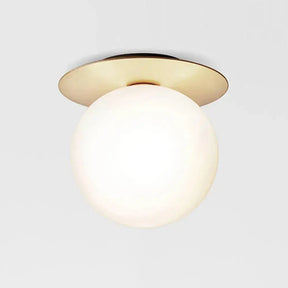 Contemporary Glass Led Flush Mount Ceiling Light - Stylish Lighting For Corridor Gold / Milk White