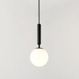 Contemporary Glass Pendant Light For Lounge Black / Milk White