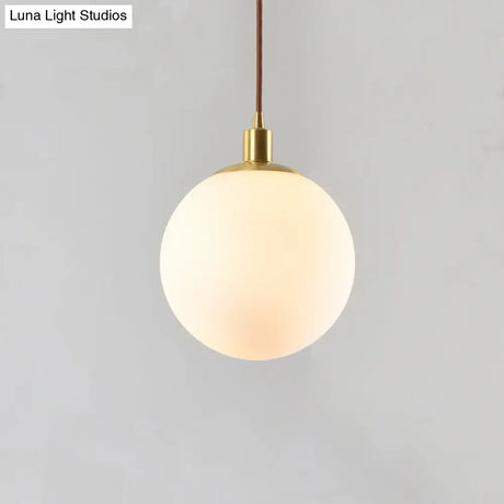 Contemporary Glass Pendant Light – Gold Spherical Design For Bedroom