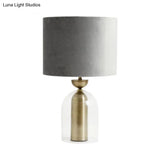Contemporary Gold Bell Table Light With Clear Glass Shade - Elegant Bedside Desk Lamp