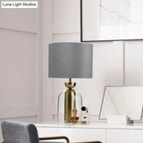 Contemporary Gold Bell Table Light With Clear Glass Shade - Elegant Bedside Desk Lamp