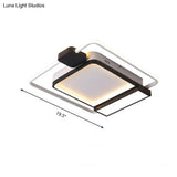 Contemporary Gold/Black Acrylic Ceiling Light With Led Flush Mount For Bedroom 16-19.5’ Width -