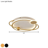 Contemporary Gold/Black Led Flush Ceiling Light Warm/White 19’/23.5’ Dia’ Or ’Modern Dia