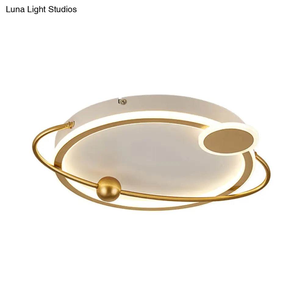 Contemporary Gold/Black Led Flush Ceiling Light Warm/White 19’/23.5’ Dia’ Or ’Modern Dia