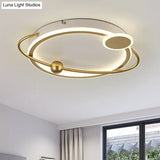 Contemporary Gold/Black Led Flush Ceiling Light Warm/White 19’/23.5’ Dia’ Or ’Modern Dia
