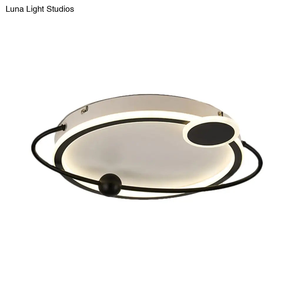 Contemporary Gold/Black Led Flush Ceiling Light Warm/White 19’/23.5’ Dia’ Or ’Modern Dia