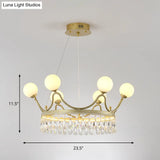 Contemporary Gold Crown Crystal Chandelier - 6/8-Light Suspended Lighting Fixture