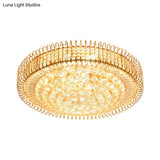 Contemporary Gold Crystal Ball Ceiling Lamp With 9 Bulbs - Perfect For A Great Room Flushmount