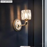 Contemporary Gold Cylinder Crystal Wall Lamp - Beveled Cut 1/2-Head Design Stylish Living Room Mount