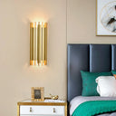 Contemporary Gold Cylindrical Wall Lamp With 2 Bulbs 19.5/31.5 Height / 19.5