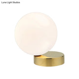 Contemporary Gold Finish Milk Glass Flush Mount Lighting - 6’/8’ W 1 Head Ceiling Light
