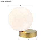 Contemporary Gold Finish Milk Glass Flush Mount Lighting - 6’/8’ W 1 Head Ceiling Light