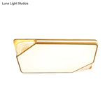 Contemporary Gold Flush Mount Led Ceiling Light In Warm/White 18/21.5/35.5’ Width’ Or ’Modern