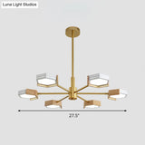 Contemporary Gold Hexagon Pendant Lighting 6/8 Lights Warm/White Ceiling Chandelier