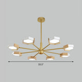 Contemporary Gold Hexagon Pendant Lighting 6/8 Lights Warm/White Ceiling Chandelier