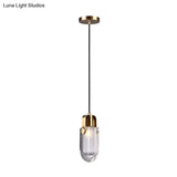 Contemporary Gold Led Crystal Pendant Ceiling Light