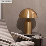 Contemporary Gold Metal Hemisphere Nightstand Lamp - 10/15 Wide 3 Adjustable Reading Light Heads