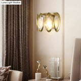 Contemporary Gold Oval Sconce With Cut Crystal Detail - Perfect Wall Fixture For Living Room