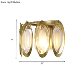 Contemporary Gold Oval Sconce With Cut Crystal Detail - Perfect Wall Fixture For Living Room