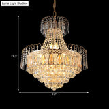 Contemporary Gold Tiered Bedroom Chandelier - Crystal 10-Light Ceiling Fixture