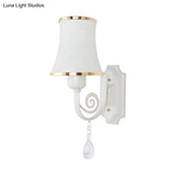 Contemporary Gold Wall Sconce 1 Light Textured Glass Mount Fixture Ideal For Living Room