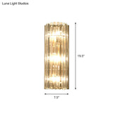 Contemporary Gold Wall Sconce With Crystal Shade - Modern 3-Light Flush Mount