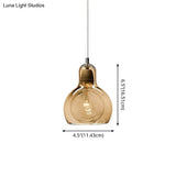 Contemporary Gourd Glass Pendant Light Fixture for Lounge