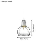 Contemporary Gourd Glass Pendant Light Fixture for Lounge