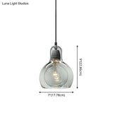 Contemporary Gourd Glass Pendant Light Fixture for Lounge