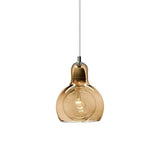 Contemporary Gourd Glass Pendant Light Fixture for Lounge Amber / 7’’