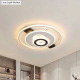 Contemporary Halo Led Ceiling Light In Black - White - Thin Acrylic Flush Mount