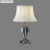 Contemporary Hand-Cut Crystal Table Lamp - Grey Urn Shape 1 Head Small Desk Light