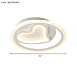 Contemporary Heart-Shaped Led Flush Mount Light For Cafe And Bedroom