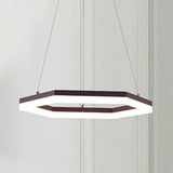 Contemporary Hexagon Acrylic Chandelier - 1/2/3 Lights Khaki Led White/Warm Light