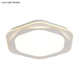 Contemporary Hexagon Acrylic Flush Mount Led Ceiling Lamp - 16.5’/20.5’ Wide White Warm/White/3