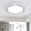 Contemporary Hexagon Acrylic Flush Mount Led Ceiling Lamp - 16.5’/20.5’ Wide White Warm/White/3