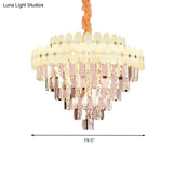 Contemporary Layered Ceiling Chandelier - Clear Crystal 12/16/22 Lights Ideal For Living Room Down