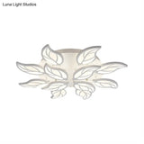 Contemporary Leaf Acrylic Flushmount Light Fixture - Led Ceiling In White/Warm/Natural (6/9/12