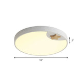 Contemporary Led Acrylic Ceiling Fixture - Circle Design 16/19.5 Wide Wood Star Deco White Flush