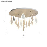 Contemporary Led Acrylic Flush Mount Bedroom Ceiling Light - Warm/White 19’/27’/31.5’ Wide