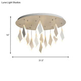 Contemporary Led Acrylic Flush Mount Bedroom Ceiling Light - Warm/White 19’/27’/31.5’ Wide