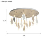 Contemporary Led Acrylic Flush Mount Bedroom Ceiling Light - Warm/White 19’/27’/31.5’ Wide