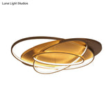 Contemporary Led Acrylic Flush Mount Ceiling Lamp - 21’/29.5’/34’ Wide Black/Brown Warm/White Light