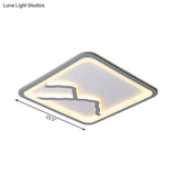 Contemporary Led Acrylic Flush Mount Light In White/Warm - Square/Rectangle 19.5’/23.5’/35.5’ Wide