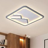 Contemporary Led Acrylic Flush Mount Light In White/Warm - Square/Rectangle 19.5’/23.5’/35.5’