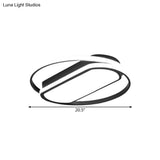 Contemporary Led Acrylic Flush Mount Lighting Black Ring And Rectangle Design